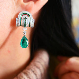 Emerald Drama Drop Earrings