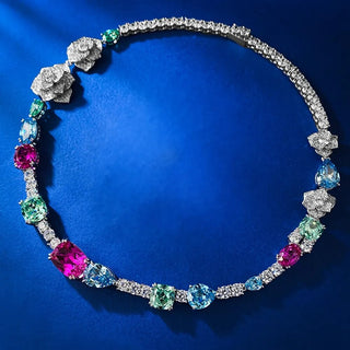 Aquamarine Rose Necklace