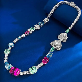 Aquamarine Rose Necklace