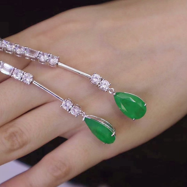 Classic Emerald Solitaire drop earrings